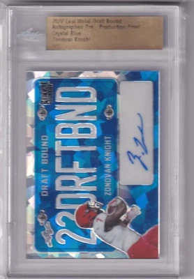 Zonovan Knight 2022 Leaf Metal Draft Draft Bound 22 Blue Crystal Rc Auto 1/1 - Image 1 of 2