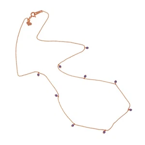 Collar Vintage Amatista Oro Rosa 18k Hecho a Mano Joyería Fina Para Boda Fiesta - Imagen 1 de 6