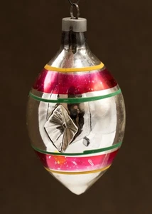 Adorno de Navidad atómico de lágrima a rayas doble sangría diamante vintage Premier - Imagen 1 de 18