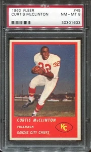 Fleer #45 1963 Curtis McClinton RC PSA 8 Kansas City Chiefs Salón de la Fama  - Imagen 1 de 1