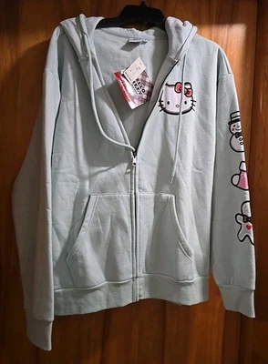NUEVO CON ETIQUETAS Aeropostale Hello Kitty Mujer Cremallera Completa Sudadera con Capucha Chaqueta Mediana Navidad Foto 1 de 4