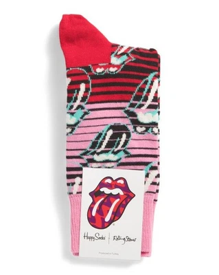 NOVAS Meias Happy Femininas X Rolling Stones Ruby Tuesday Meias Tamanho 5 1/2-9 1/2 Rock - Imagem 1 de 4