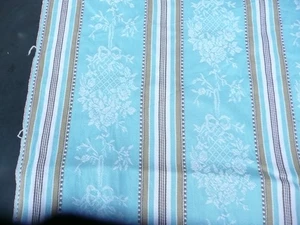 toile à matelas ancienne vintage à décors de rayures , de fleurs 0,41 m x 4 m - Picture 1 of 6