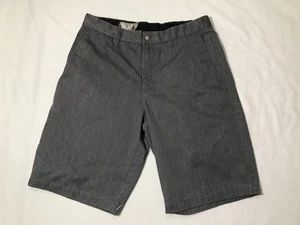 Volcom Shorts Herren 30 grau Frickin Streifen Chino Walk Short Freizeit flache Vorderseite - Bild 1 von 8