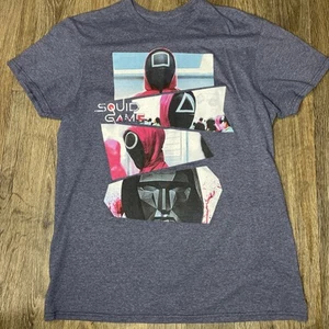 Camiseta Squid Game Hombre Azul Gráfico Crew Mediana Manga Corta - Imagen 1 de 6