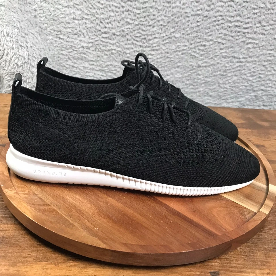 Zapato tejido Cole Haan 2.ZeroGrand Stitchlite punta de ala Oxford para mujer 11B negro/blanco Foto 1 de 4