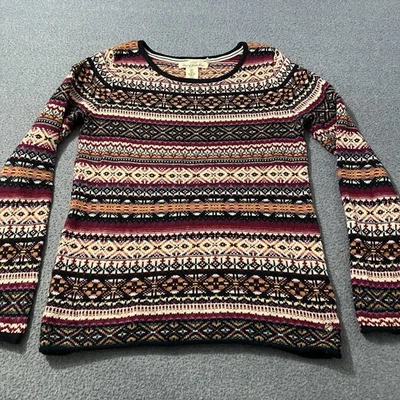 Label Of Graded Goods L.O.G.G. H&M Sweater Womens Small Fair Isle Striped Winter - Image 1 of 4