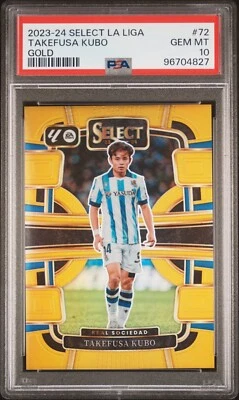 2023-24 Select La Liga #72 Takefusa Kubo - Gold /10 PSA 10 (pop 1) - Image 1 of 3