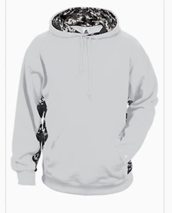 Digital Camo Colorblock Performance Hooded Sweatshirt New S White - Picture 1 of 3