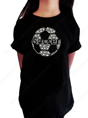 Camiseta Niñas Rhinestud "Balón de Fútbol" Talla 3 a 14 Disponible Foto 1 de 2