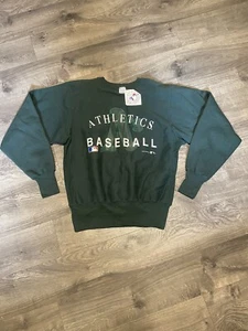 VTG Champion Reverse Weave Oakland Athletics MLB Crewneck Sweatshirt L Large NWT - Picture 1 of 7