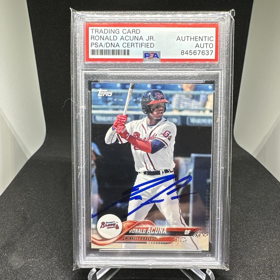 RONALD ACUNA JR 2018 Topps Pro Debut #1 AUTO Rookie RC Minor League  PSA 🔥🔥 - Image 1 of 4