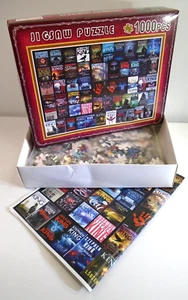 Rompecabezas collage cubiertas de libros Steven King 1000 piezas películas de terror DCBA - Imagen 1 de 5