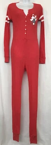 Wildfox Jumpsuit Thermal Elf Christmas Long Sleeve Button Front Slim Fit Size S - Picture 1 of 10