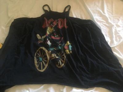 Camiseta sin mangas Trunk LTD para mujer negra AC DC talla mediana Foto 1 de 4