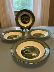 Juego de 4 cuencos de sopa vintage con borde Royal Colonial Homestead Green Cradle 8 3/8" - Imagen 1 de 22
