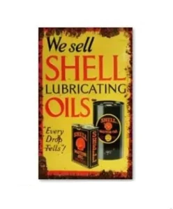 SHELL Oil Flagge Fahne Banner Garage Bar Deko Biker Oldtimer USA Gasoline Schild - Picture 1 of 1