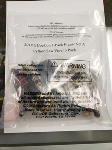 2018 JoeCon GI Joe Python Saw Viper paquete de 3 figuras conjunto una convención Hasbro nuevo - Imagen 1 de 2