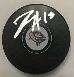 MICHAEL DEL ZOTTO SIGNED COLUMBUS BLUE JACKETS HOCKEY PUCK W/CASE COA - Picture 1 of 1