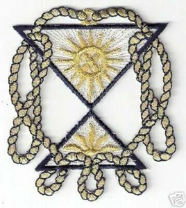 Metallic Gold Blue Celestial Nautical star sun embroidery patch - Picture 1 of 1