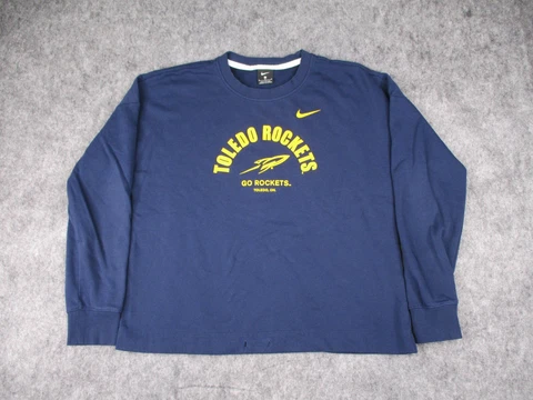 Toledo Rockets Sweatshirt Womens Medium Blue Nike Sweater Pullover University Of Cover