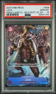 One Piece psa 10 jack st04-008  bandai fest promo card game english eng - Photo 1 sur 2