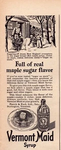 1945 Vermont Maid Maple Syrup Print Ad Breakfast Full Of Flavor New England Kids - Picture 1 of 1