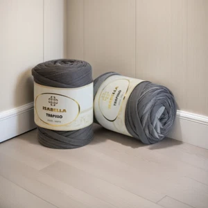 1 Gomitolo di Fettuccia Tripillo ISABELLA circa 350gr-55mt Colore grigio ardesia - Picture 1 of 1