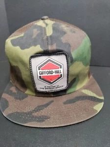 Vintage GIFFORD-HILL Camouflage Mesh Snapback Trucker Hat Cap K-Product RARE - Picture 1 of 8