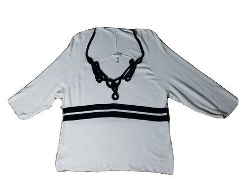 OFF WHITE Maglione ESCADA Off bianco (avorio) con finitura ricamata corda blu taglia 46