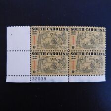 1970 South Carolina 300 Years 6 Cent 6c Stamp Block of 4 Scott #1407