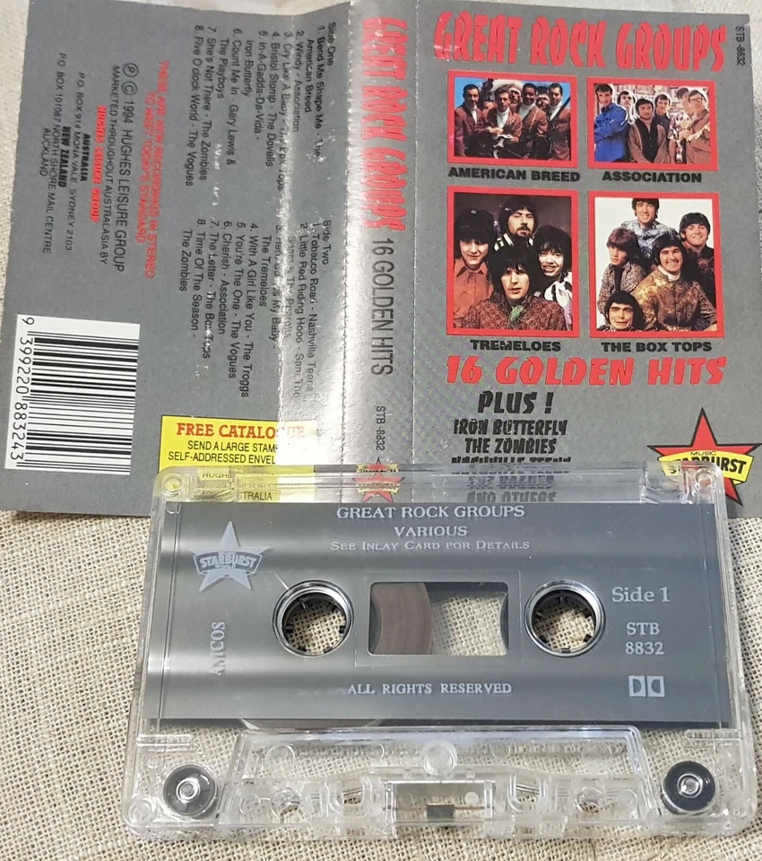 Various, Playboys, Zombies, Troggs etc – Great Rock Groups - 1994 cassette tape - Image 1 of 1