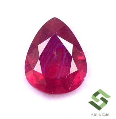 2.43 CTS Natural Ruby Pear Cut 10x8 mm Calibrated Faceted Loose Gemstone GF - Image 1 of 4