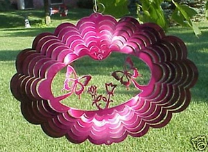 Hilandero colgante de metal ovalado púrpura mariposas (8"" x 11"" aprox) (hecho en EE. UU.) - Imagen 1 de 1