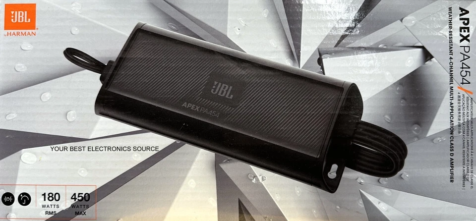 NEW JBL APEX PA454 4-Channel Compact Digital Car/ATV/Marine Amplifier, 45Wx4 - Image 1 of 1