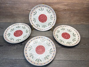 West Elm SCANDI FOREST Stoneware 8.25” Salad Plates Holiday Christmas~Set of 4 - Picture 1 of 7