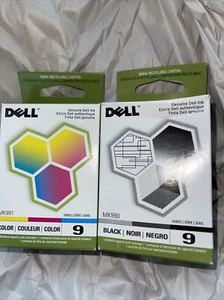 LOT 2  - DELL CARTRIDGES  SERIES 9 FOR DELL BLACK & COLOR NEW Mk990 & Mk991 Fast - Picture 1 of 1