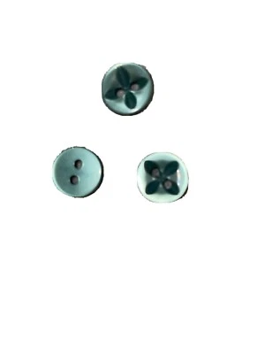 12 PC PKG. NEW 1/2 INCH MEDIUM GREEN PEARL FINISH STAR DESIGN BUTTON - Image 1 of 3
