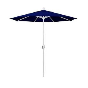 7.5 ft. Matted White Aluminum Market Push Button Tilt Crank Lift Patio Umbrella - Picture 1 of 6