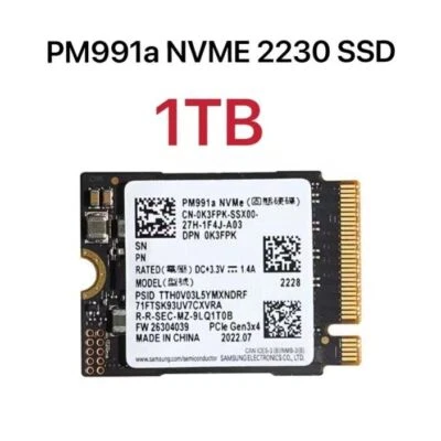 Samsung PM991a 1TB M.2 2230 NVME SSD For Surface pro x 7+ 8 Laptop 3 Steam Deck - Image 1 of 4
