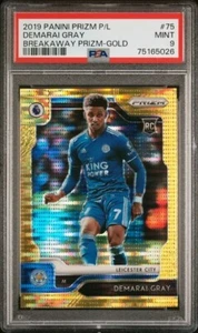 2019-20 Demarai Gray Panini Prizm Breakaway Gold Leicester City Rookie /10 PSA 9 - Picture 1 of 3