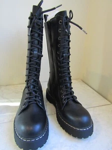 Neu im Karton Union Bay Hall Damen-Militärstiefel schwarz Kunstleder Schnürung seitlicher Reißverschluss 9,5 M - Bild 1 von 8