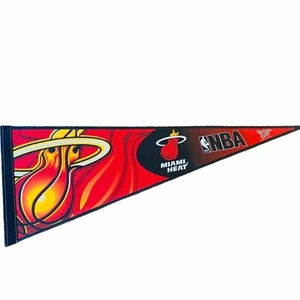 Pennant vtg sports flag NBA Basketball Miami Heat Dwyane Wade Lebron Shaq ALC2 - Picture 1 of 4
