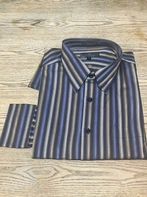 Enro Мужская платье регулярный размер L хлопок темно-синий серый длинным рукавом рубашка - Изображение 1 из 4