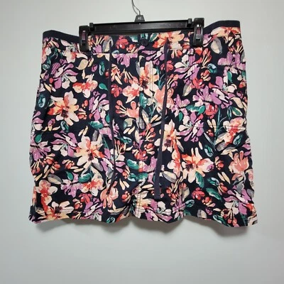 Falda corta floral para mujer descolorida Glory con cintura elástica talla 18 Foto 1 de 4