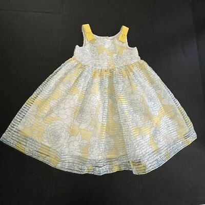 Vestido Janie and Jack Niñas Pequeñas 2T Día del Sol Mejor Amarillo Azul Blanco Enagua Foto 1 de 4