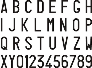 SERIE COMPLETA LETTERE ADESIVE PER TARGA RIPETITRICE RIMORCHIO CARRELLO ROULOTTE - Picture 1 of 1