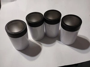 4 PACK -12OZ. White CAN COOLER INSULATOR - STANDARD - Picture 1 of 2