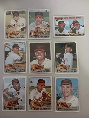 Lot of 9 1965 Topps BALTIMORE ORIOLES  vintage cards  PAUL BLAIR ROOKIE - Image 1 of 4