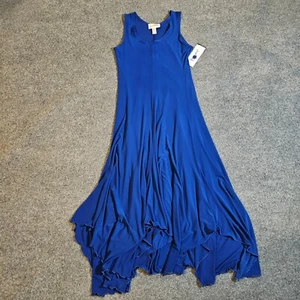 Joseph Ribkoff Dress Womens 10 Blue Cocktail Stretchy Flowy Sleeveless Fancy - Picture 1 of 10
